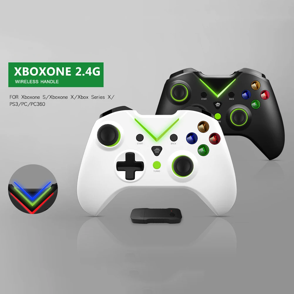 

HY-4206 Wireless Game Controller Joystick for Xbox One X-Series X PS3 Console Wireless Joypad Gaming Playing with 2.4G Receiver