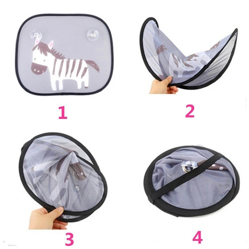 

2pcs Car Window Sun Shades - Universal Car Sunshades - Blocks Harmful UV Rays Sun Glare Heat - Protection for Your Kids (Zebra)