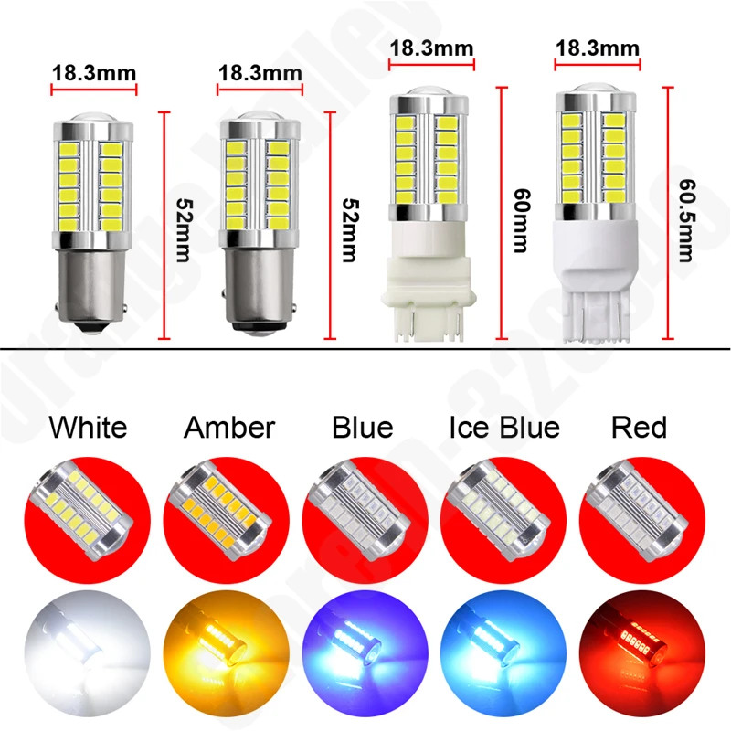 100 шт. P21W 1156 BA15s 33 светодиодный 5630 SMD светильник ние передние указатели поворота s
