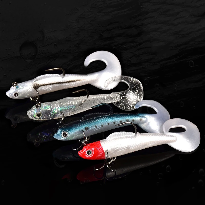 

Soft Fishing Lures 3D Eyes Floating Laser Minnow Soft Aritificial Wobblers Crankbait Silicone Rubber Jig Baits 10g 8.5cm 4 Color