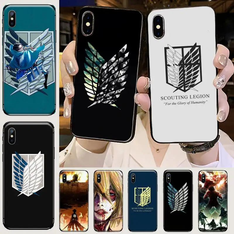 Японский мягкий чехол для телефона с рисунком из аниме атака на Титанов iphone 5 5s 5c se