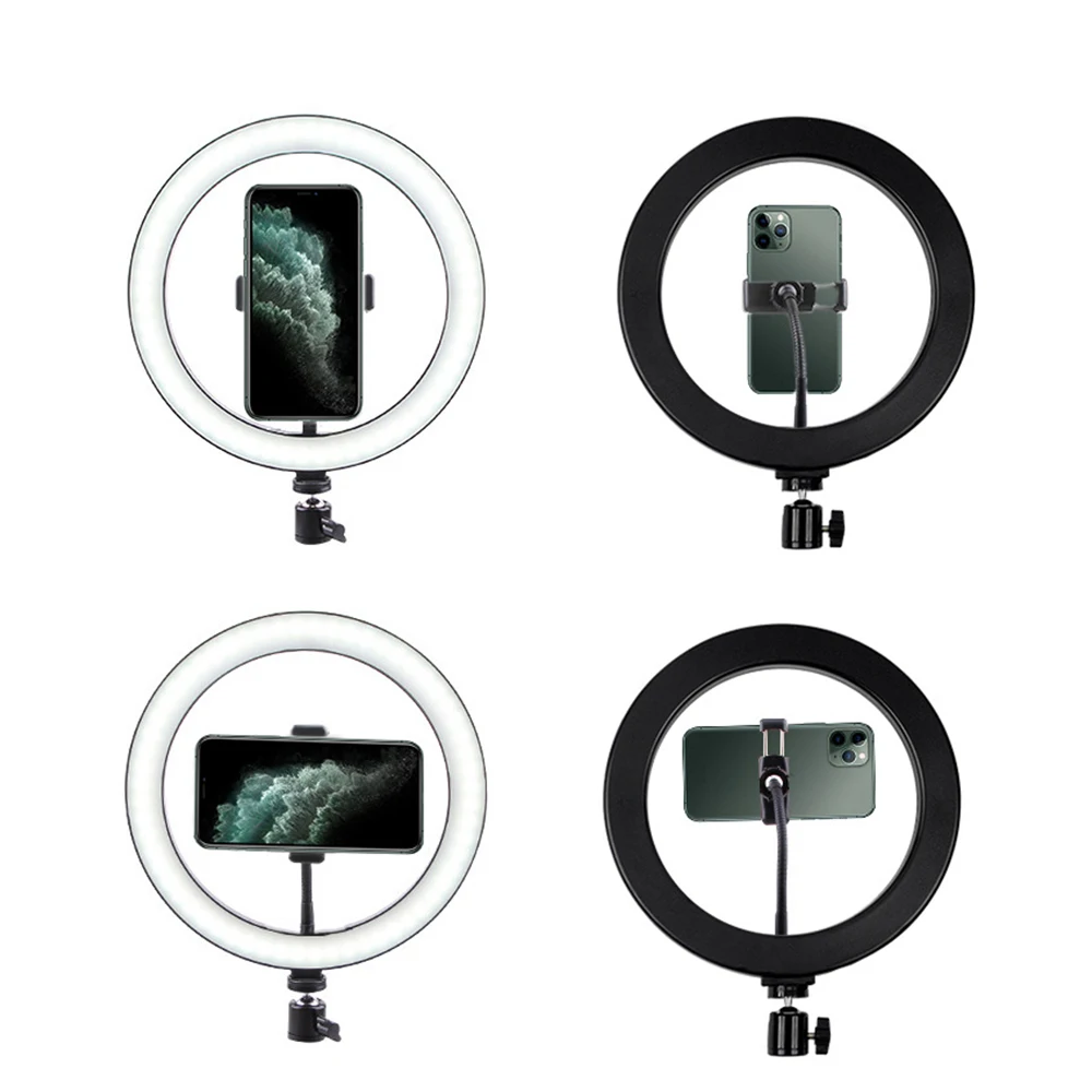 Светодиодный кольцевой светильник 26 см с триподом 210 для камеры настольная лампа