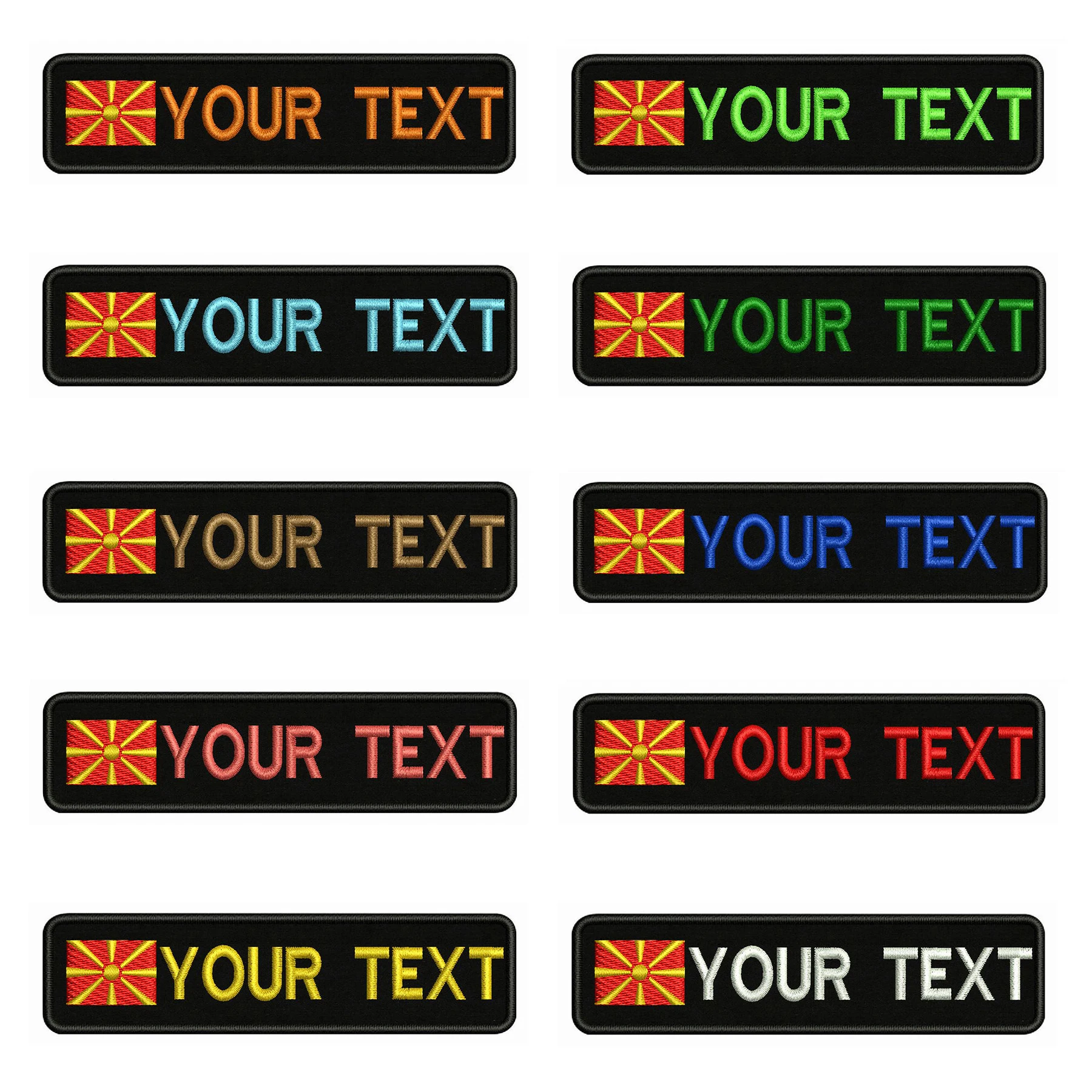 Македонский флаг 10х2 5 см вышивка под заказ имя заплатка с текстом нашивка в