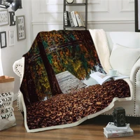 plush bed blankets microfiber sofa couch blanket cozy warm reversible blanket trees
