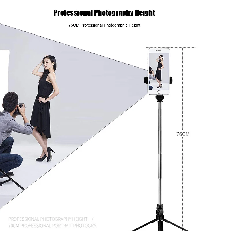 Портативная прочная Беспроводная Bluetooth селфи-палка 4 в 1 с пультом дистанционного