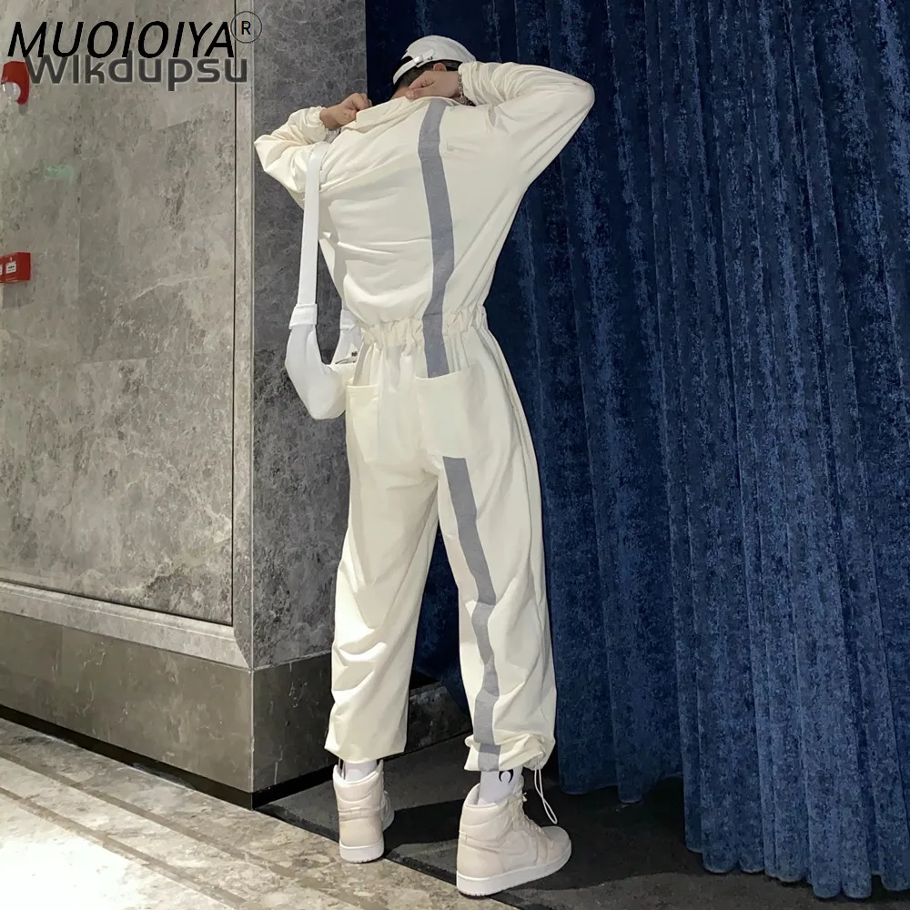 

2021 New Fashion Overall Jumpsuits Long Sleeve Romper Cargo Pants Coverall Hip Hop Punk Rock Clothes For Men Women Streetwear