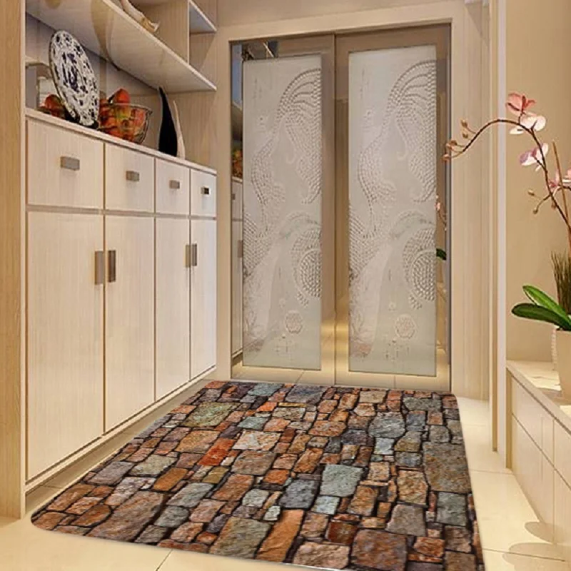 Фланелевый ковер с принтом 3D каменный настенный коврик для комнаты гостиной