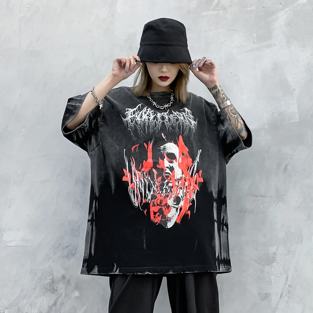 Футболка с черепами дьяволом сатанином летняя одежда 2020 женские футболки