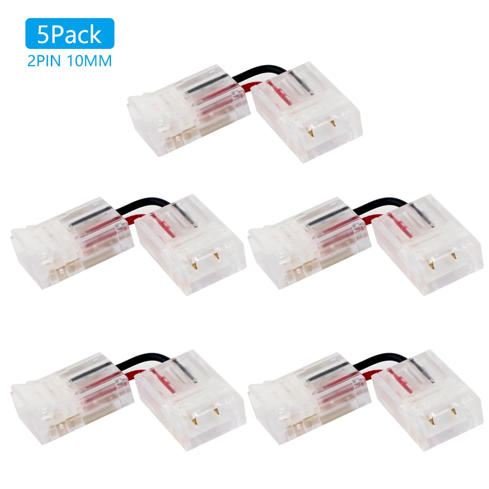 

5pcs High-Density 2pin L Shape LED Strip Connector for Single Color 3528 5050 LED Strip Light Wire Connection Terminal