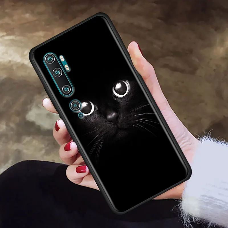 

Soft Phone Case for Xiaomi Mi 9 9T 10 Lite Note 10 Pro 9 SE Redmi Note 8 8T 9 9S 9 Pro Cover Black Cat Staring Eye Cases