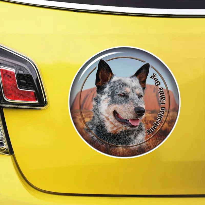 Печатный самоклеющийся наклейки на авто Австралийская пастушья собака водонепроницаемые наклейки на машину стикер этикеты наклейки стайлинга автомобилей украшения на бампере автомобиля заднее стекло
