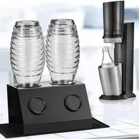 2 hole draining rack soda bottles with bottle brush stainless steel rack drip tray for beverages dry faster edge protection