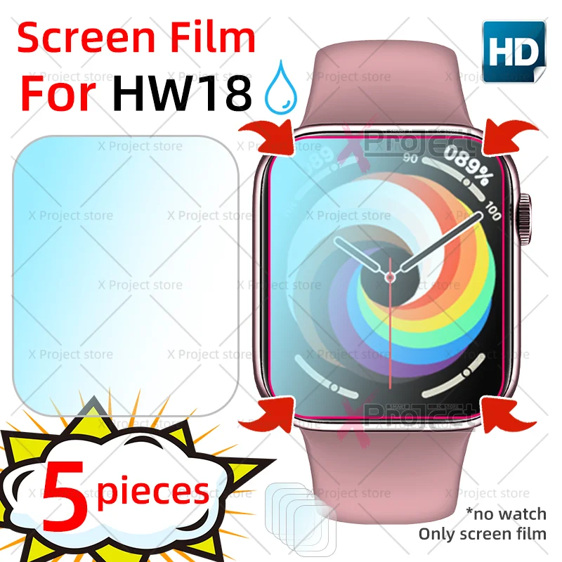 

Защитная пленка HW18 для экрана, для смарт-часов, Гидрогелевая Защитная пленка для экрана, для смарт-часов iwo 6, 13, 14 pro plus max