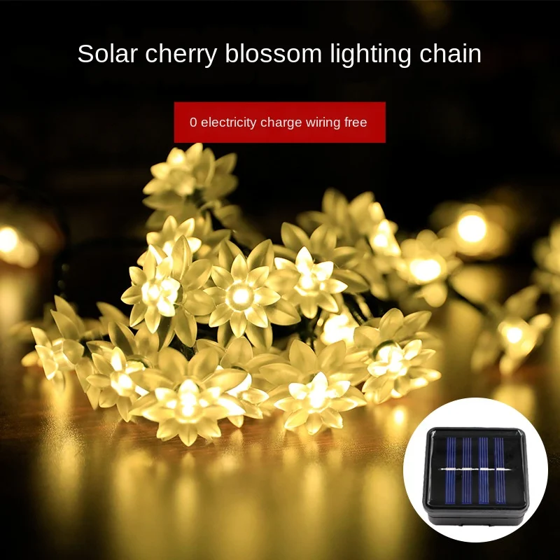 22 м 200 светодиодный светильник на солнечной батарее с цветком вишни сказочный s