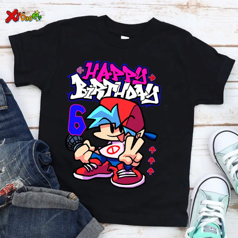 Kids Clothes Custom Friday Night Birthday T Shirt Boyfriend T-shirt Personalized Name Girls Clothing Tshirt Summer Baby Children