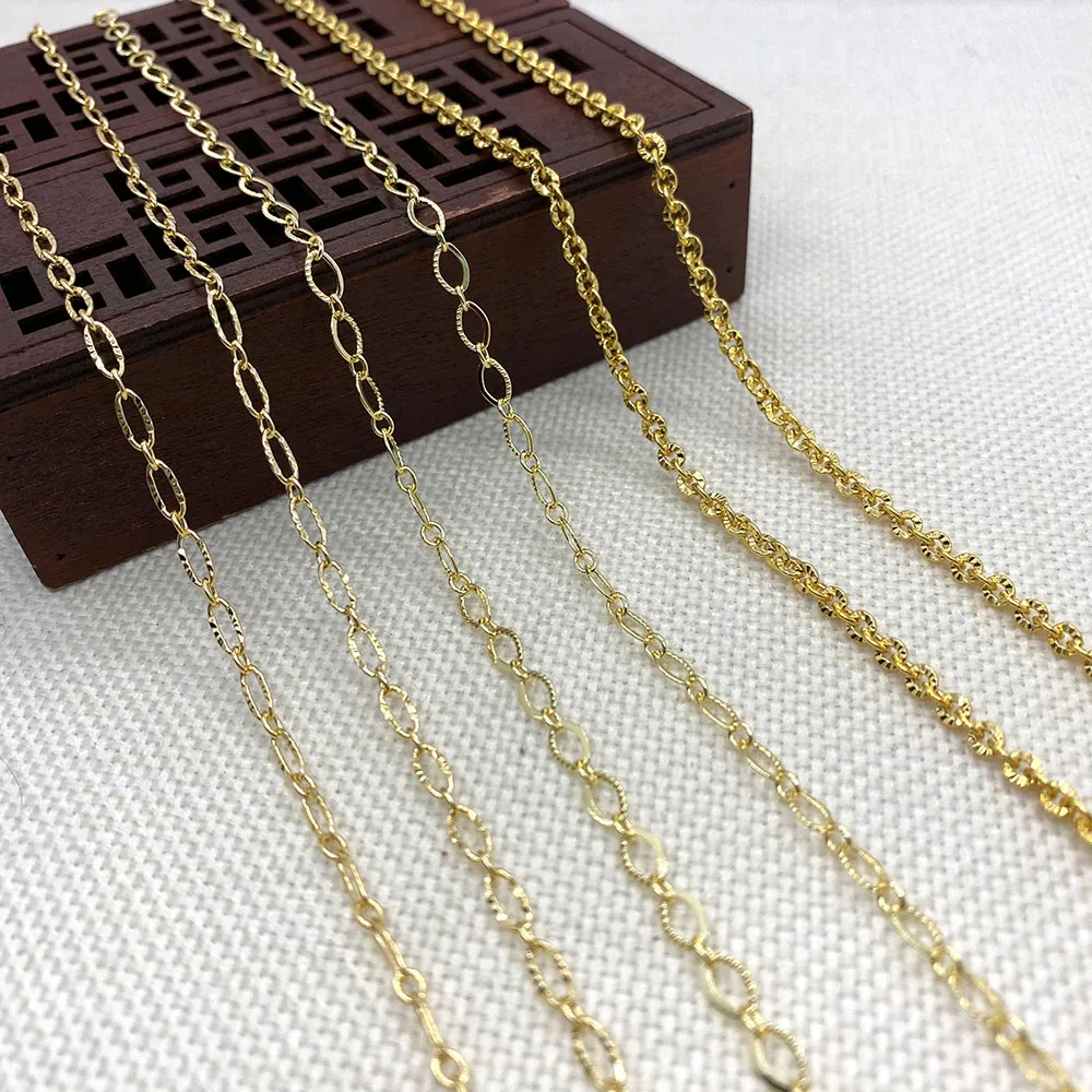 

Fashion Gold Color Necklace Bracelet Trend Golden Link Chain Handmade Charm Boutique Jewelry Accessories Wholesale Gift 4x6mm