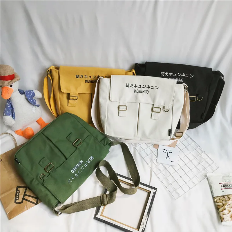 Сумка мессенджер Женская холщовая с надписью саквояж на плечо портфель кросс