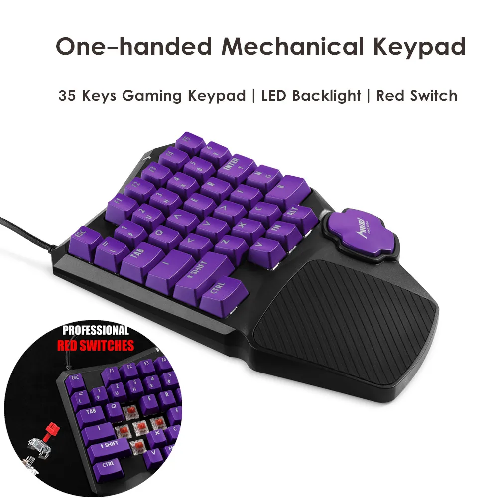 MAD GIGA P1 Проводная игровая механическая клавиатура с одной рукой красный