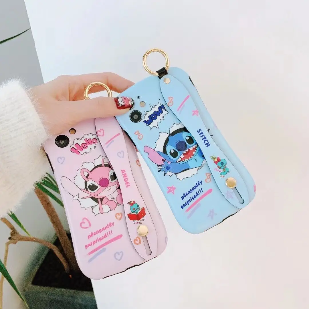 

Lilo Stitch Anime 3D IPhone Case Glitter Novelty Kawaii Mobile Phones Protection Shell For Phone 11 12 XR