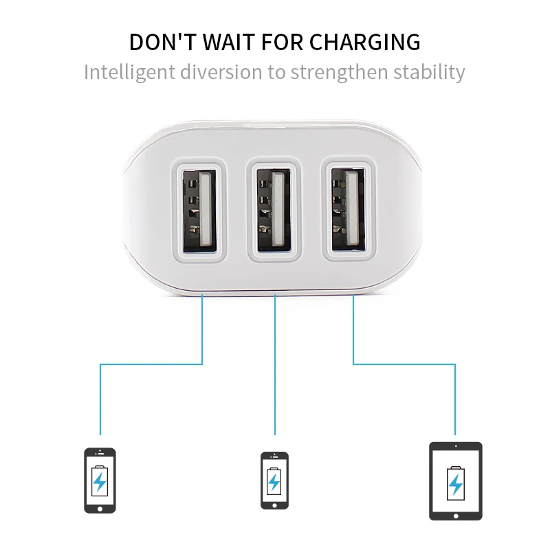 Универсальный AC DC 5V адаптер питания 3 портовый USB зарядное устройство для