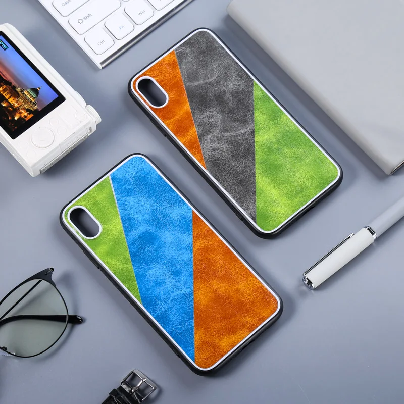 Трехцветный чехол с кристаллами для iPhone XR X XS 11 Pro Max s PC + TPU PU кожаный 6 6S 7 8 Plus задняя