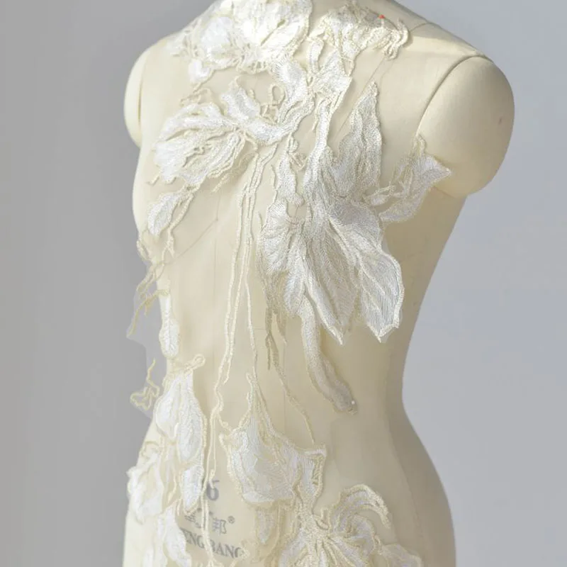 

Lace Embroidery Fabric For Wedding Dresses Luxury Off White Quality 2021 Sold By Piece Lovely Hot Women Clothing Decoration G619