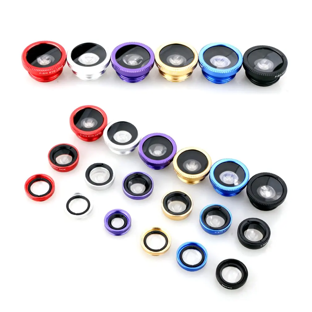 Мобильный телефон объектив рыбий глаз широкоугольный макро три в одном