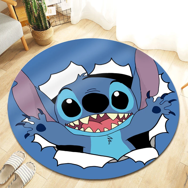 

Disney Lilo & Stitch Baby Playmat Round Carpets Large Bedroom Mats Carpets for Living Room Anti Slip Floor Mat