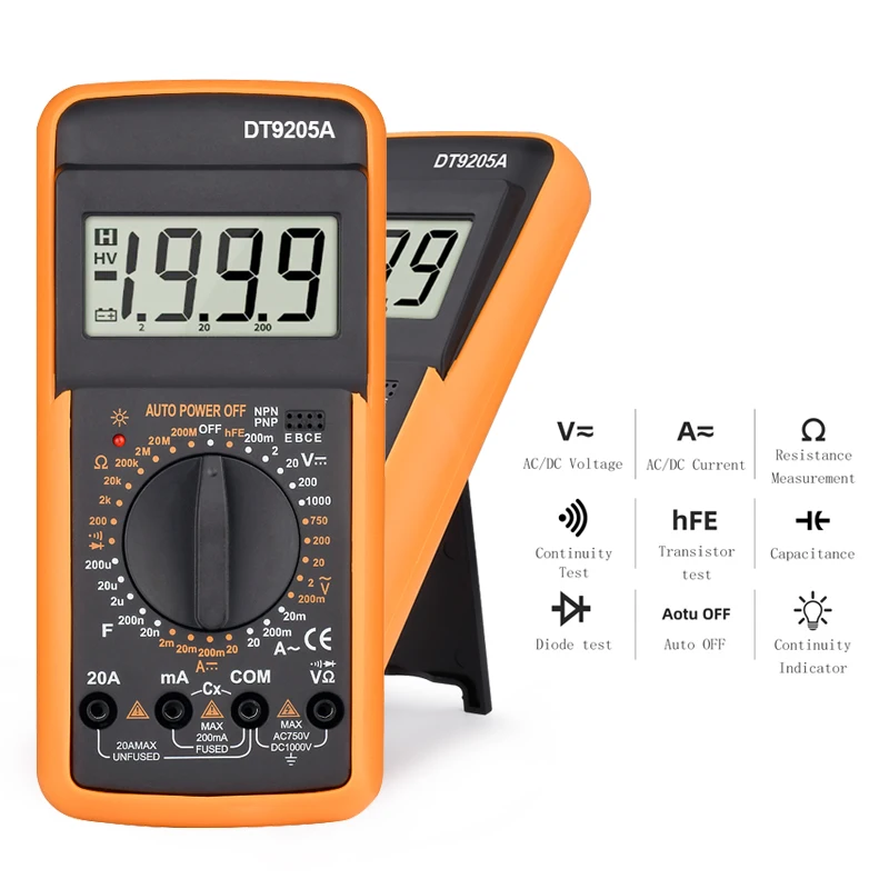 Мультиметр цифровой измеритель напряжения сопротивление тока емкость диод