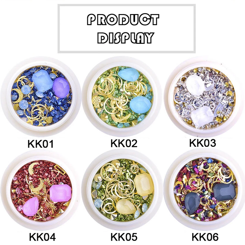 1 коробка сверкающих ювелирных украшений для ногтей стеклянные бриллианты мокко