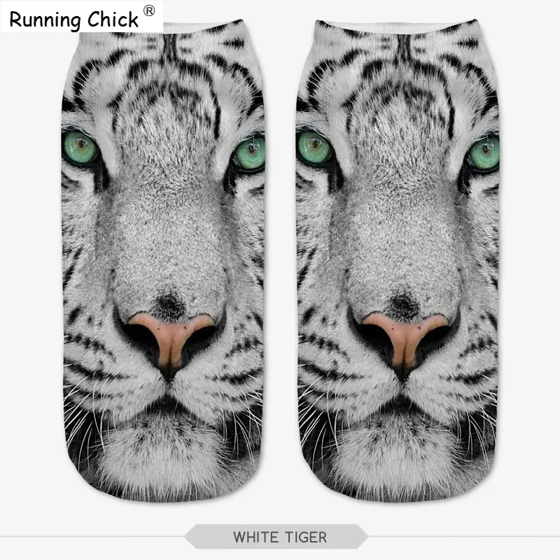 Беговые носки с 3d цифровым принтом цыпленка белый тигр для маленьких мальчиков