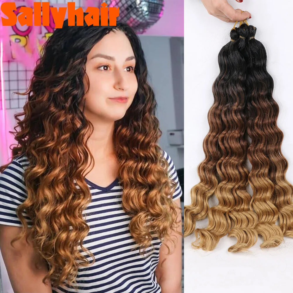 

Sallyhair синтетические волнистые твист волосы премиум класса океанская волна крючком волосы 80 г 20 дюймов плетеные удлинители