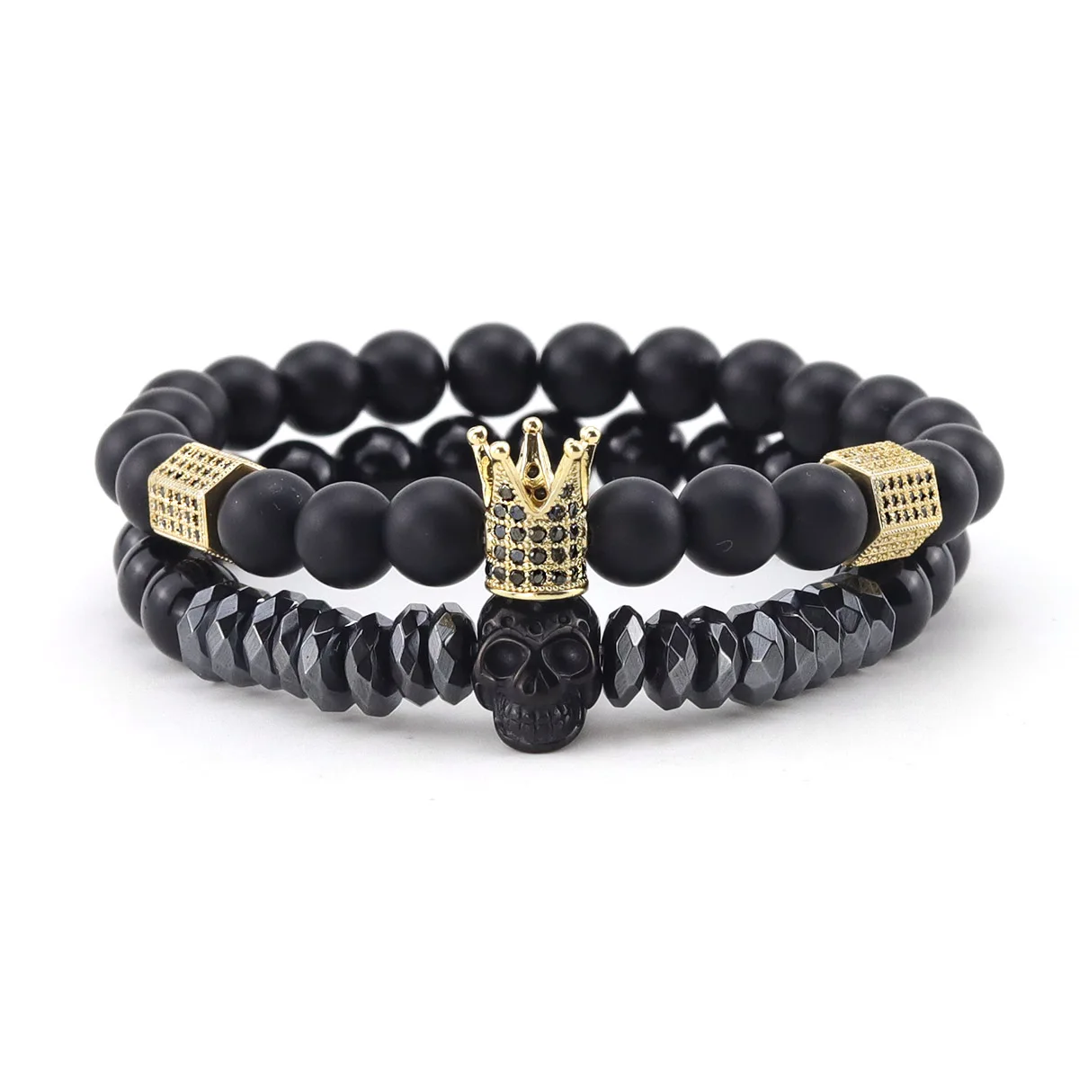 4 шт./компл. роскошный браслет из бусин на полиуретановом ремешке с пряжкой