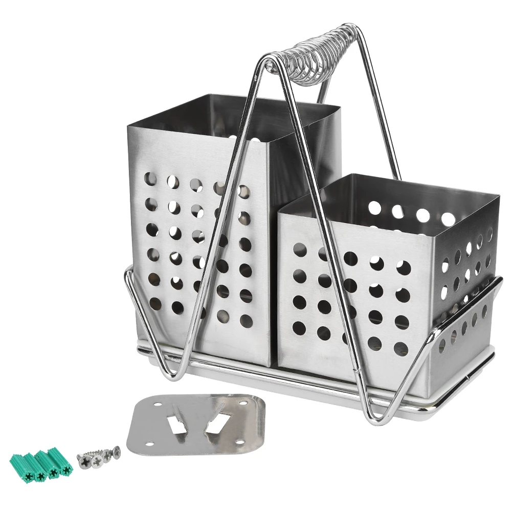 

Multifunction Stainless Steel Chopsticks Cage Chopsticks Storage Shelf Holder Rack With The Stainless Steel Hanging Piece