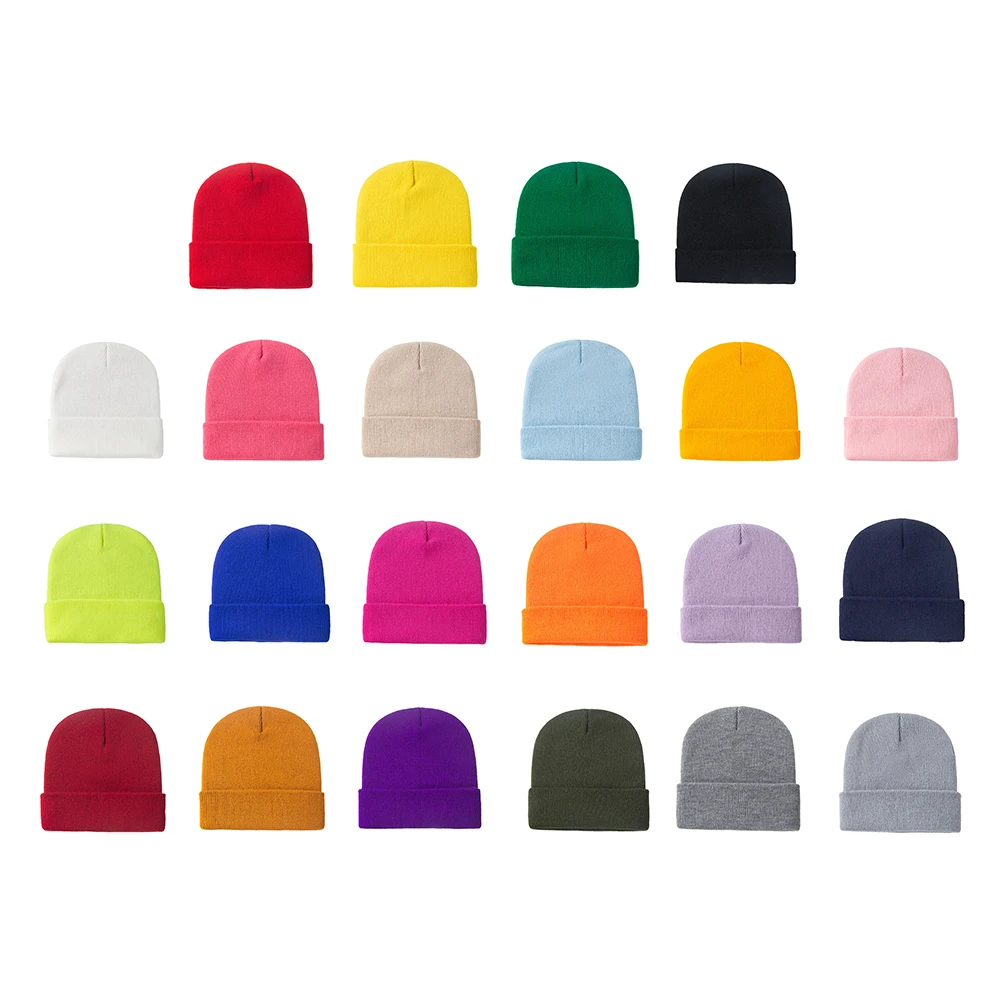 

2021 New Winter Knitted Baby Hat Spring Autumn Crochet Boys Girls Cap Beanies for Women Men Unisex Warm Outdoor Solid Color Cap