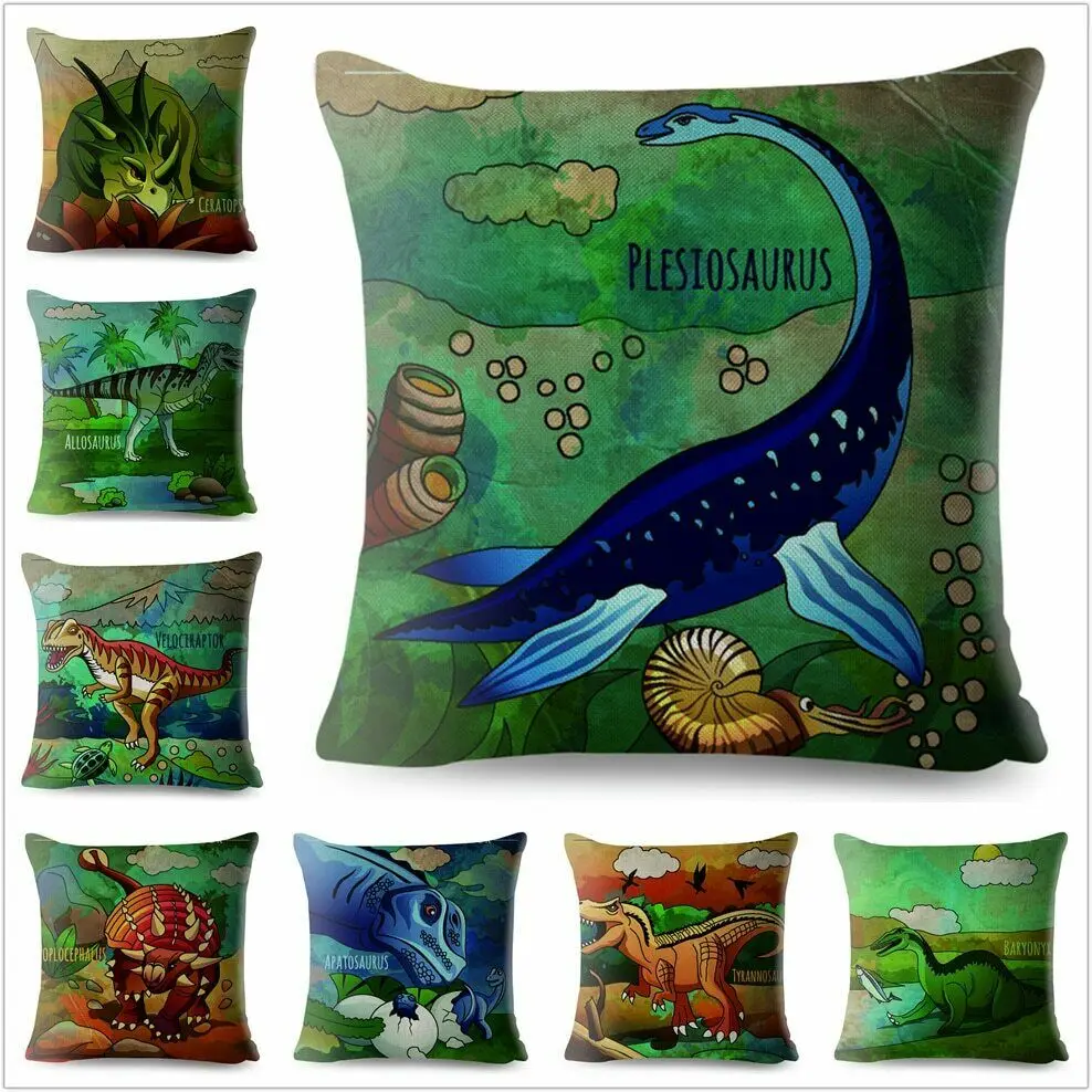 С динозавром Мир Юрского периода Plesiosaur Печать Подушка льняные Чехлы для подушек