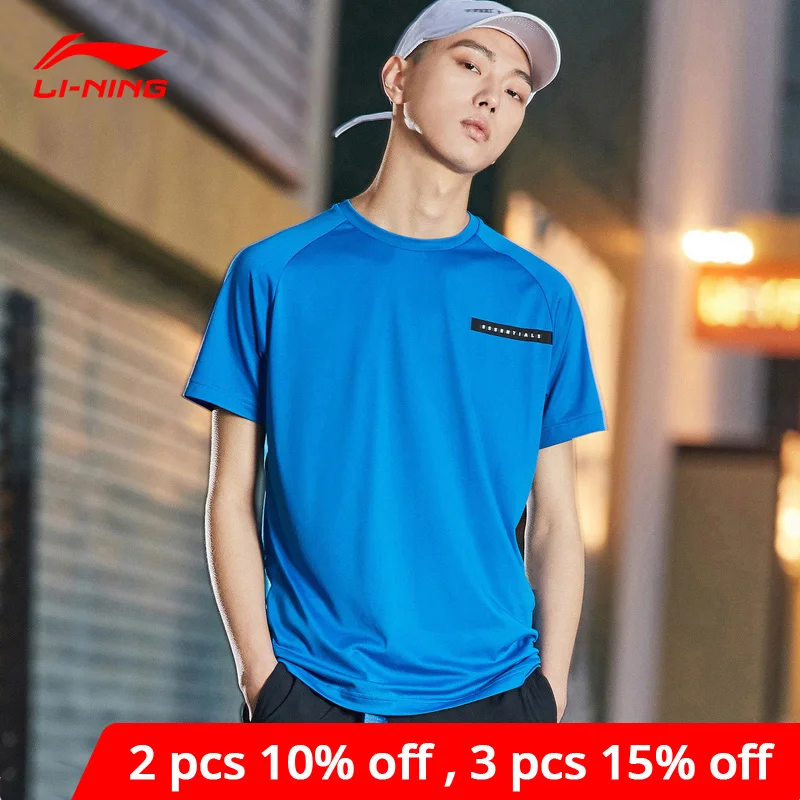 Мужская футболка с короткими рукавами Li-Ning Спортивная из дышащего полиэстера