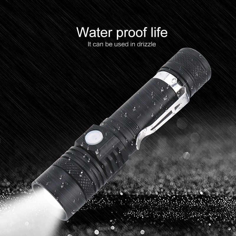 

Aluminum Alloy T6 Power Torch 3 Mode Dimmable Hand Lamp LED Flashlight USB 18650 Zoom Bicycle Light Outdoor Portable Lighting