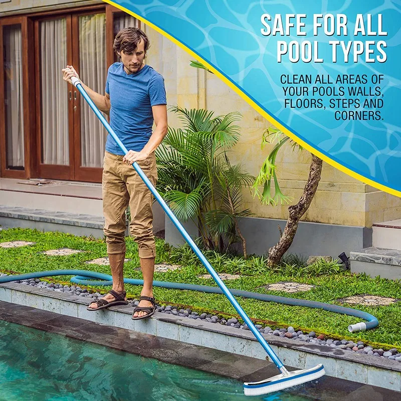 

New 18 Inch Cleaning Brush Head,Bristle Pool Brush Head with EZ Clips for Car Swimming Pool Wall Tile Brush