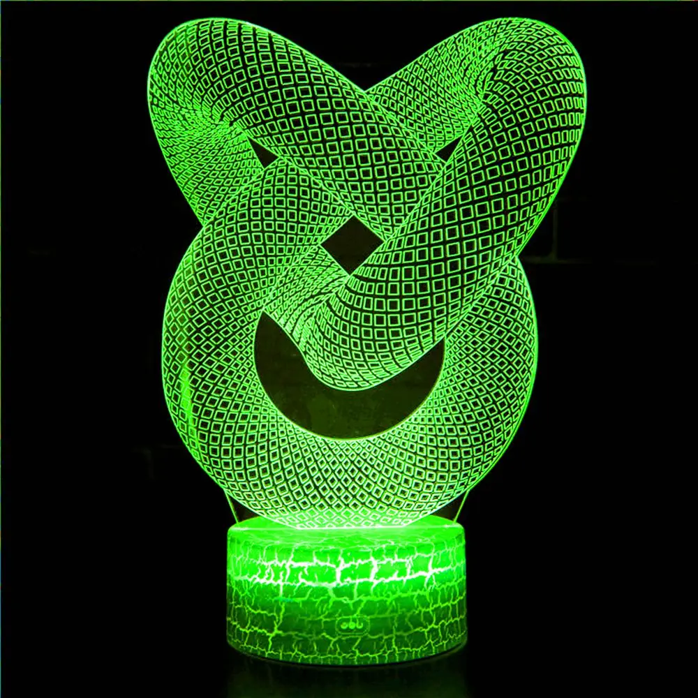 

LED Light Abstract Circle Spiral Bulbing Hologram Illusions 7 Colors Change Decor Lamp Best 3D Night Light Gift For Home Deco