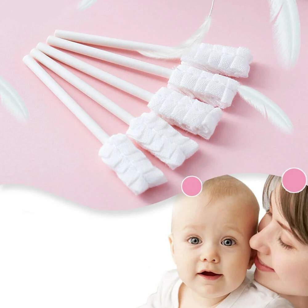 

30Pcs Baby Tongue Cleaner Disposable Gauze Toothbrush Paper Rod Oral Stick