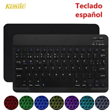 Ultra Slim Wireless Bluetooth Spanish Keyboard For IOS Android Tablet keyboard PC Windows For iPad Bluetooth Spanish Teclado