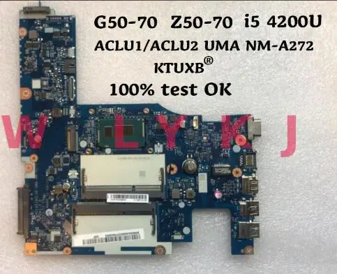 KTUXB ACLU1/ACLU2 UMA NM A272 материнская плата для ноутбука Lenovo G50 70 Z50 ноутбук процессор i5 4200U