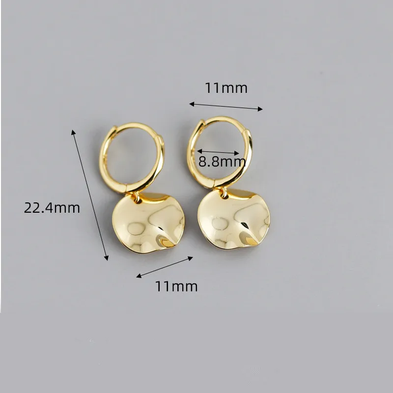 

925 Sterling Silver Round Geometric Pendant Earrings For Women Simple Retro Party Wedding Jewelry Accessories Girlfriend Gift