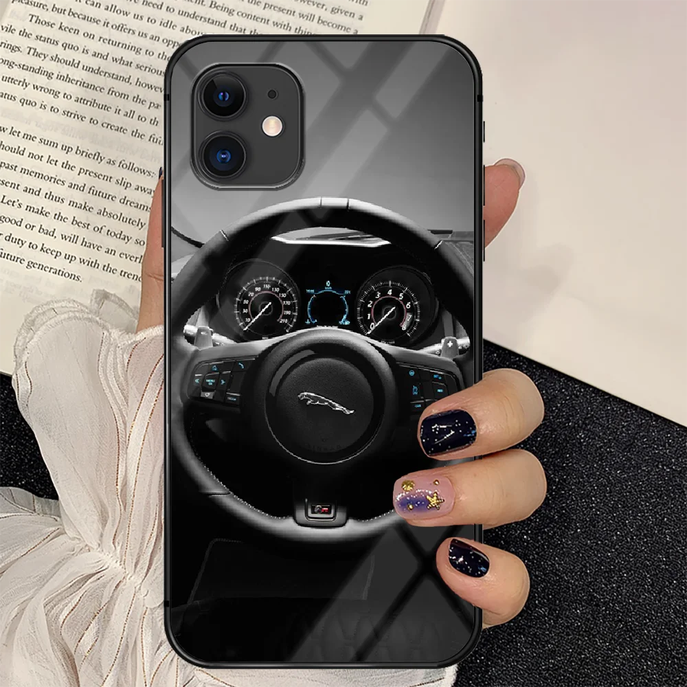 

car brand Jaguars Phone Tempered Glass Case Cover For IPhone 6 6S 7 8 11 12 X Xr Xs Se 2020 Pro Max Plus Mini Back 3D Etui