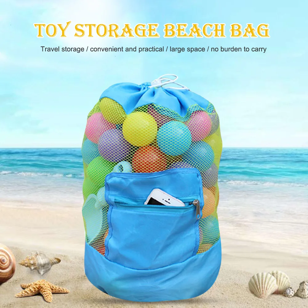 

Portable Kids Sea Children Beach Bag Foldable Beach Tote Kids Beach Sand Toys Net Folding Sundries Mesh Bag Baby Storage Bags