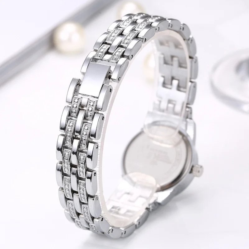 

Kingnuos fashion and atmosphere women's Bracelet Watch women's steel belt student diamond inlaid solid Strap Watch