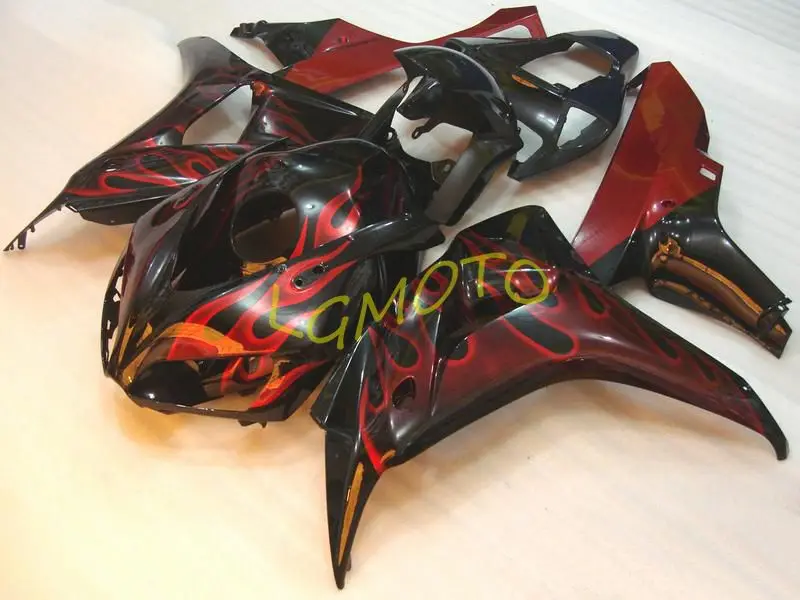 

RED FLAME honda cbr1000rr 2006-2007 injection bodywork HONDA CBR1000RR 2006-2007 fairings 1000rr 06-07 free custom #84JG4