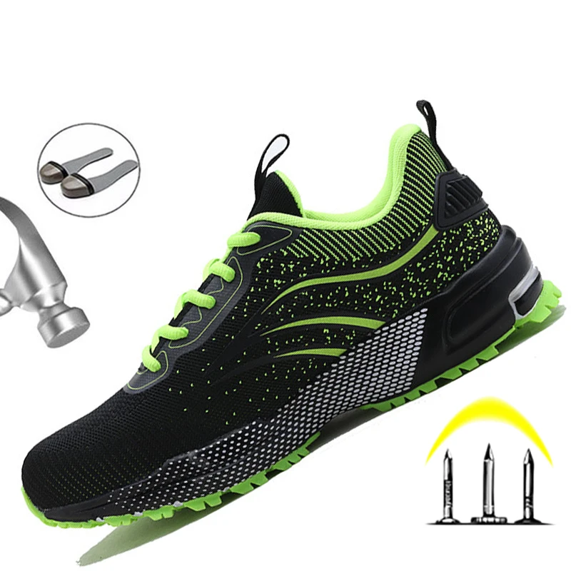 

Safety Shoes for Men Work Boots Protective Safety Boots Steel Toe Cap Work Shoes Anti-Puncture Work Sneakers Lightweight Shoes