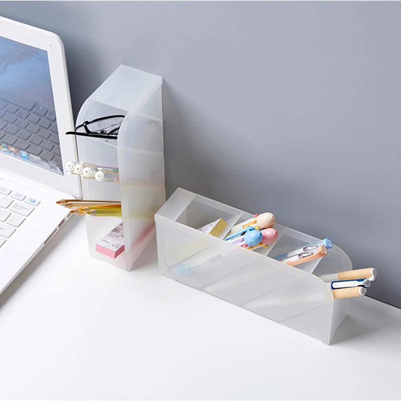 Пластиковая настольная подставка для ручек хранения косая вставка органайзер